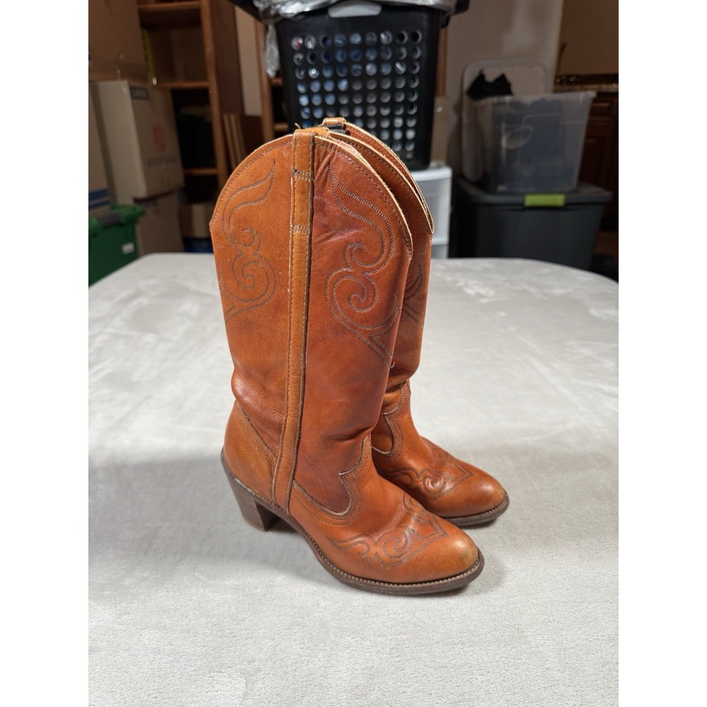 Dingo Boots Womens Size 6 M Brown Leather Western Ranch Cowgirl MADE IN USA